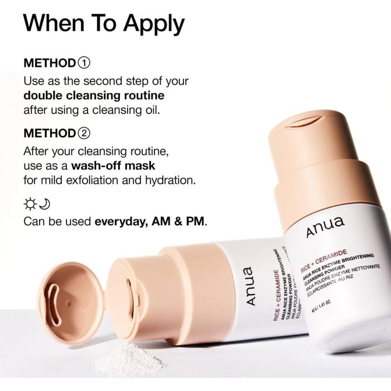 RICE ENZYME + CERAMIDE BRIGHTENING CLEANSING POWDER 40gr – Image 2