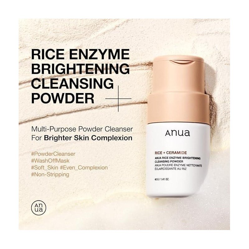 RICE ENZYME + CERAMIDE BRIGHTENING CLEANSING POWDER 40gr – Image 3
